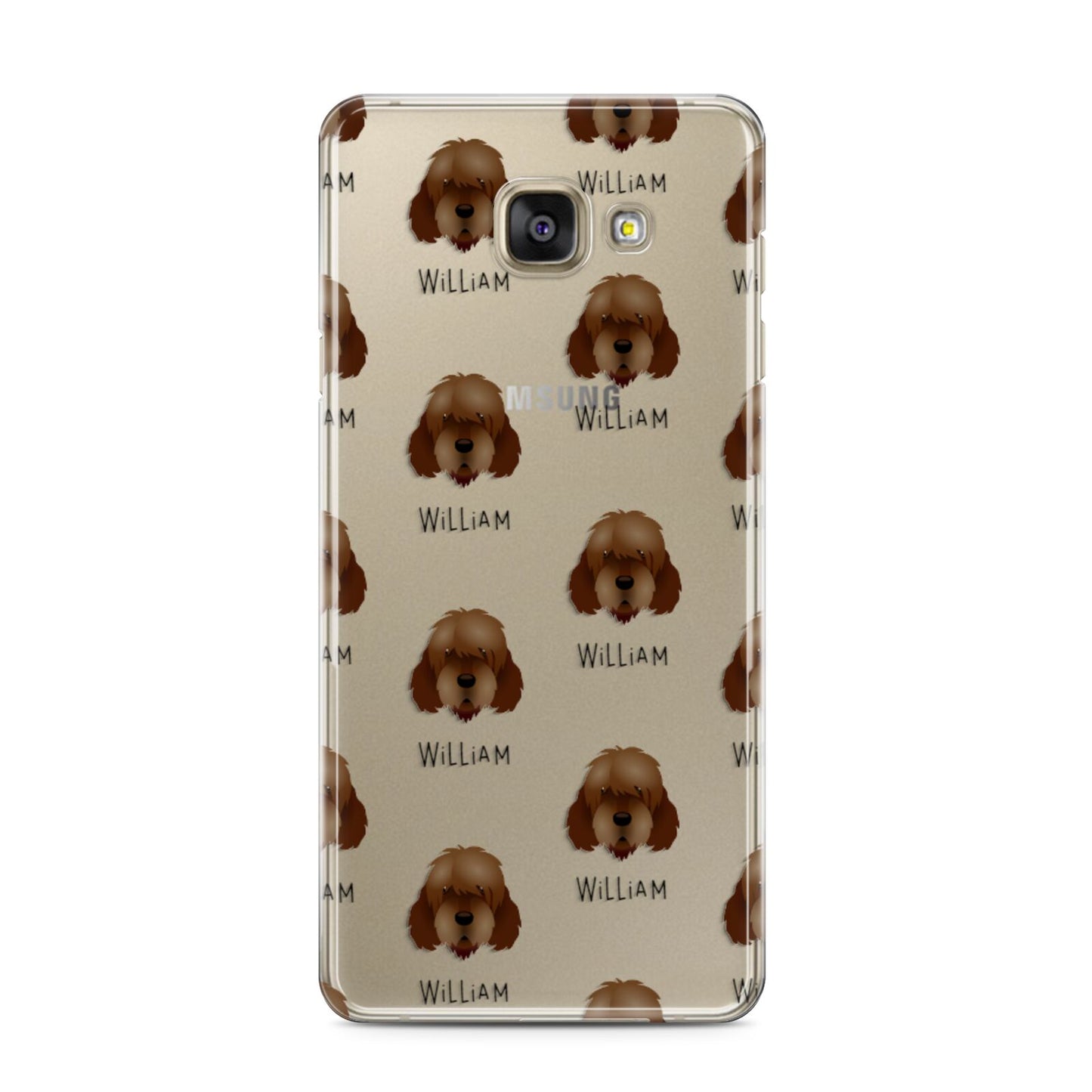 Otterhound Icon with Name Samsung Galaxy A3 2016 Case on gold phone