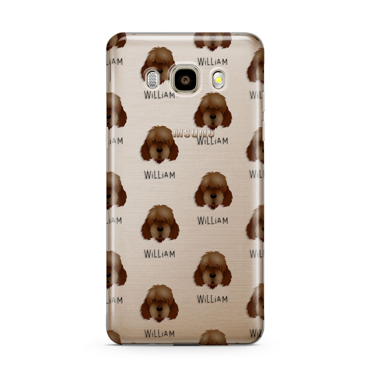 Otterhound Icon with Name Samsung Galaxy J7 2016 Case on gold phone