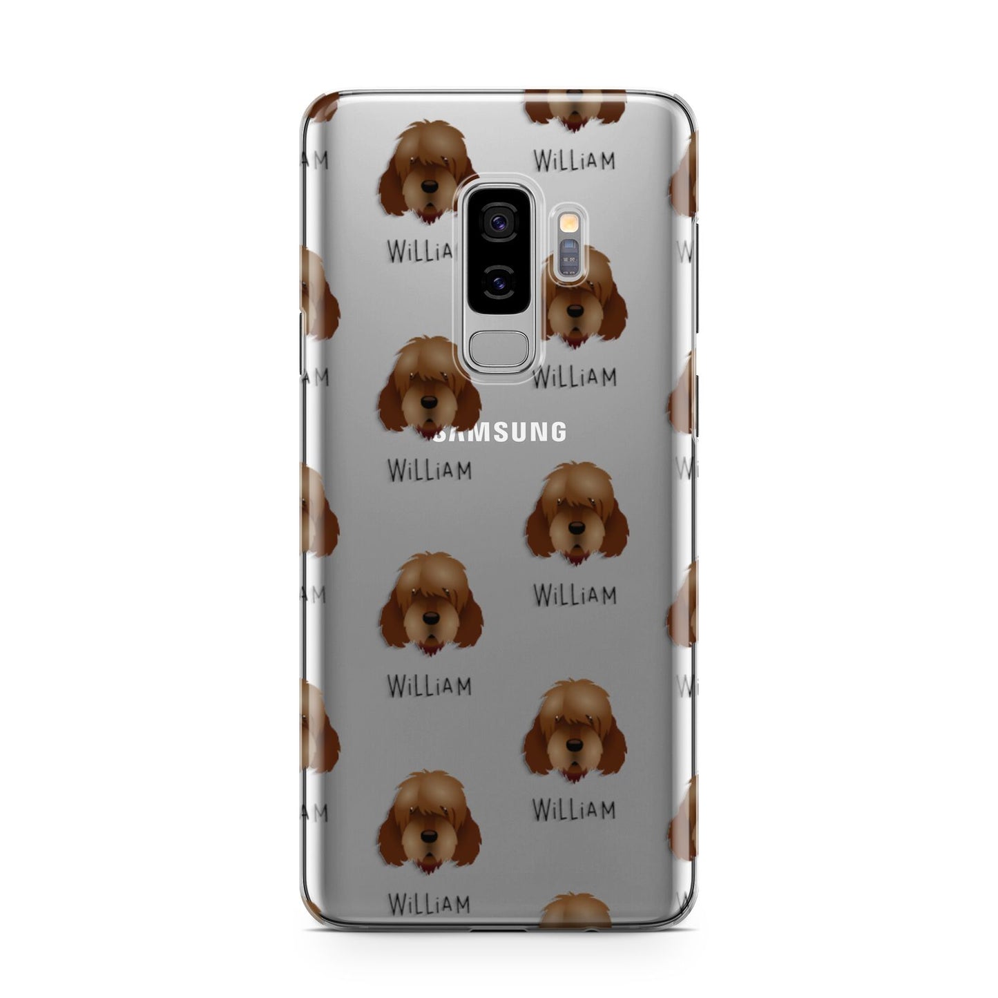 Otterhound Icon with Name Samsung Galaxy S9 Plus Case on Silver phone