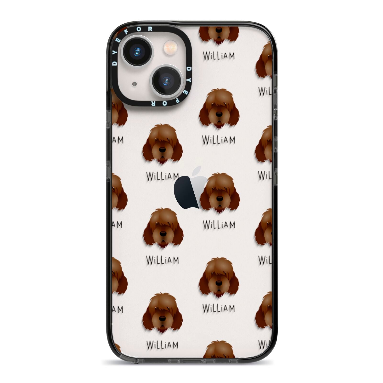 Otterhound Icon with Name iPhone 13 Black Impact Case on Silver phone