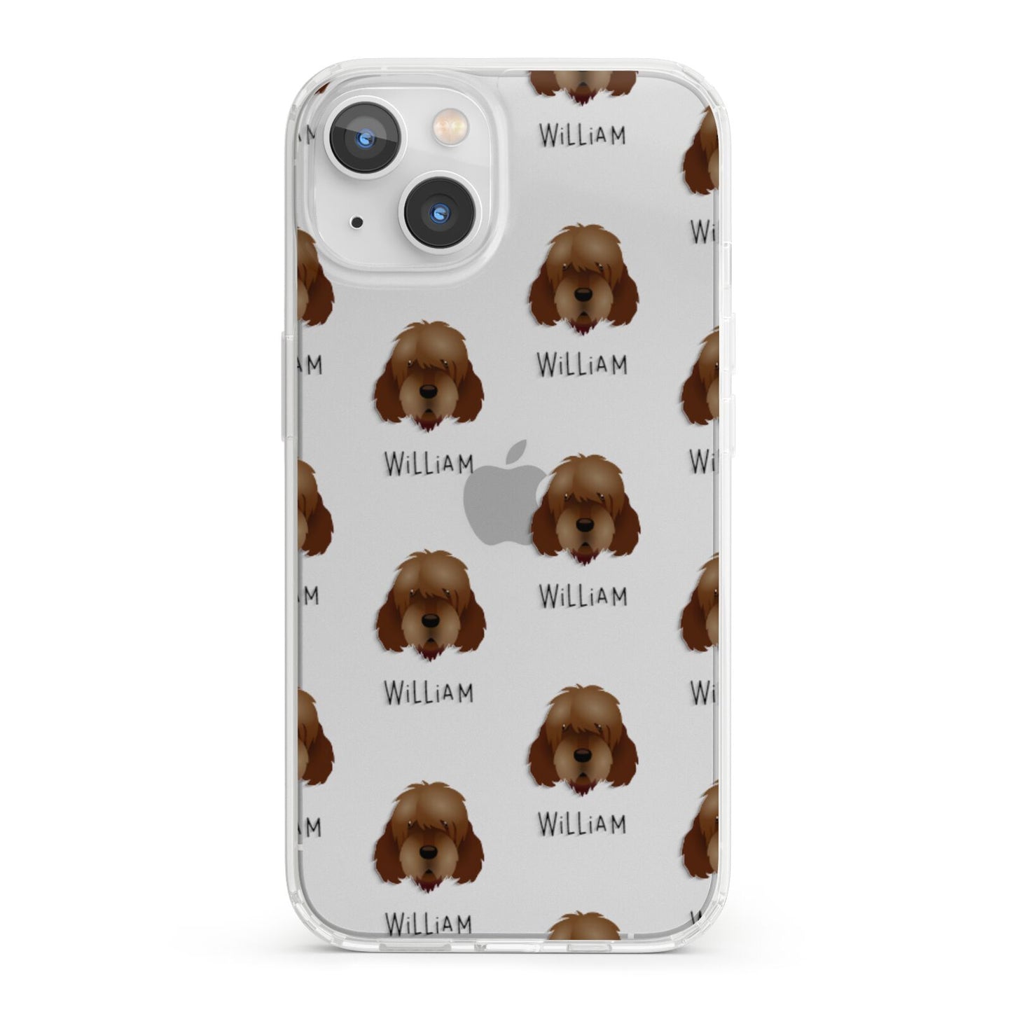 Otterhound Icon with Name iPhone 13 Clear Bumper Case