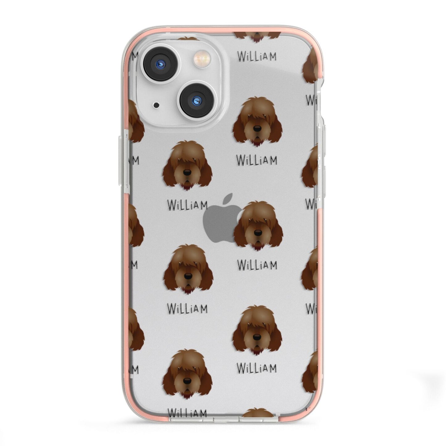 Otterhound Icon with Name iPhone 13 Mini TPU Impact Case with Pink Edges