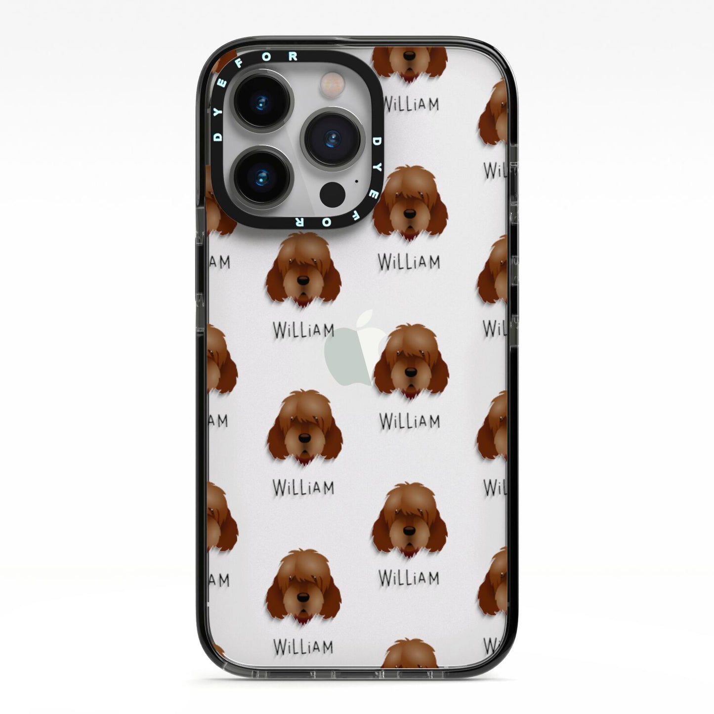Otterhound Icon with Name iPhone 13 Pro Black Impact Case on Silver phone