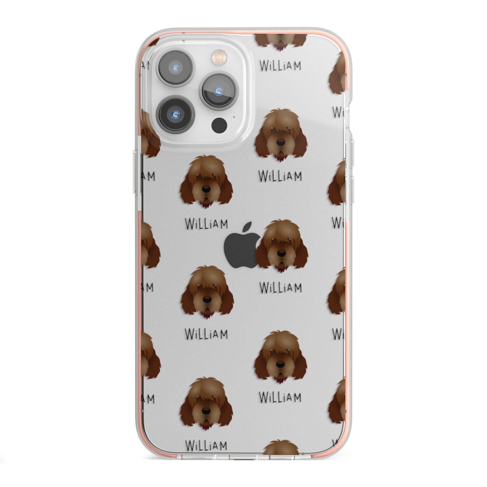 Otterhound Icon with Name iPhone 13 Pro Max TPU Impact Case with Pink Edges
