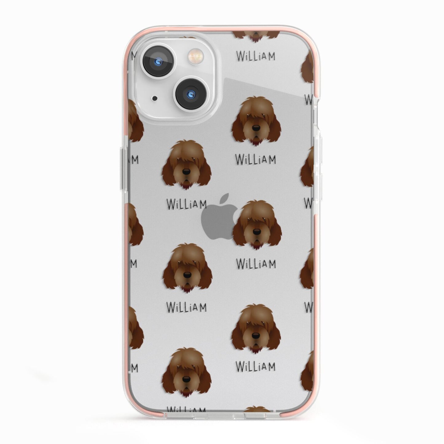 Otterhound Icon with Name iPhone 13 TPU Impact Case with Pink Edges