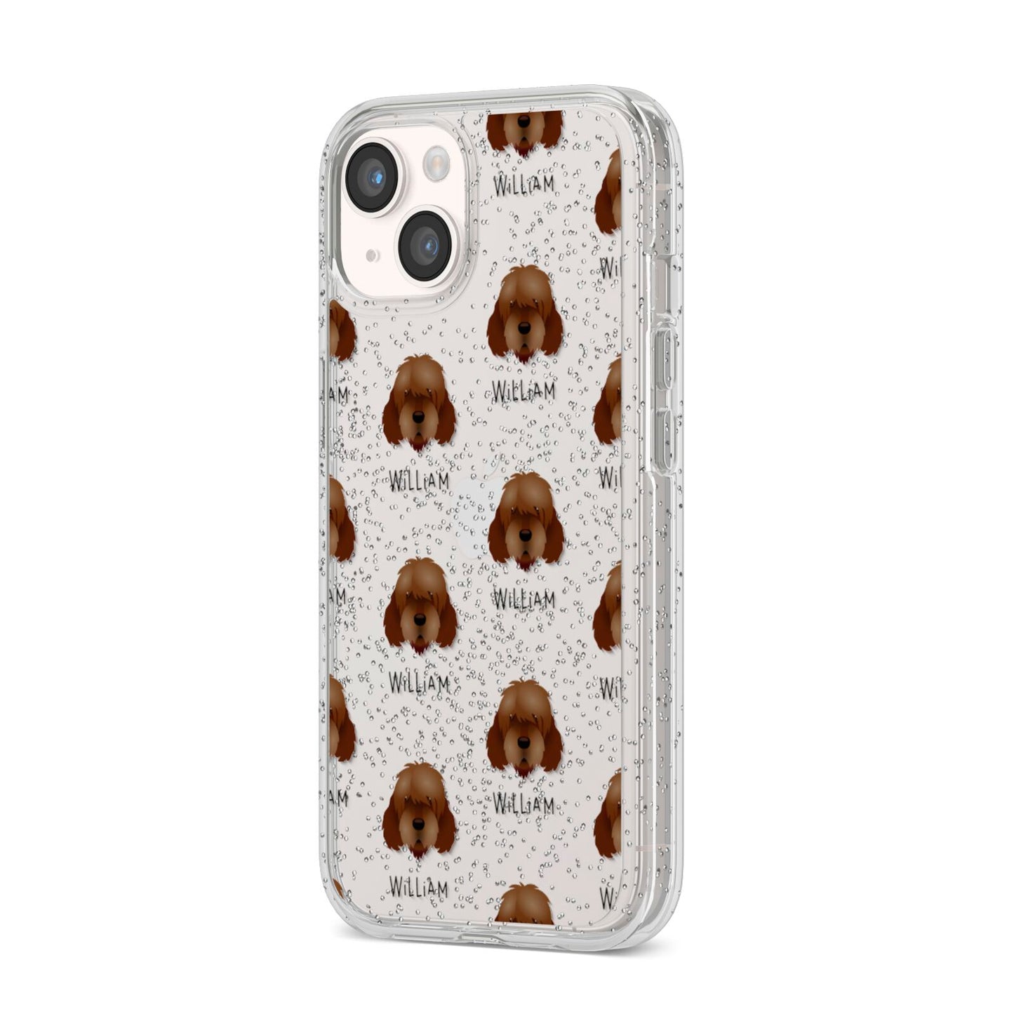 Otterhound Icon with Name iPhone 14 Glitter Tough Case Starlight Angled Image