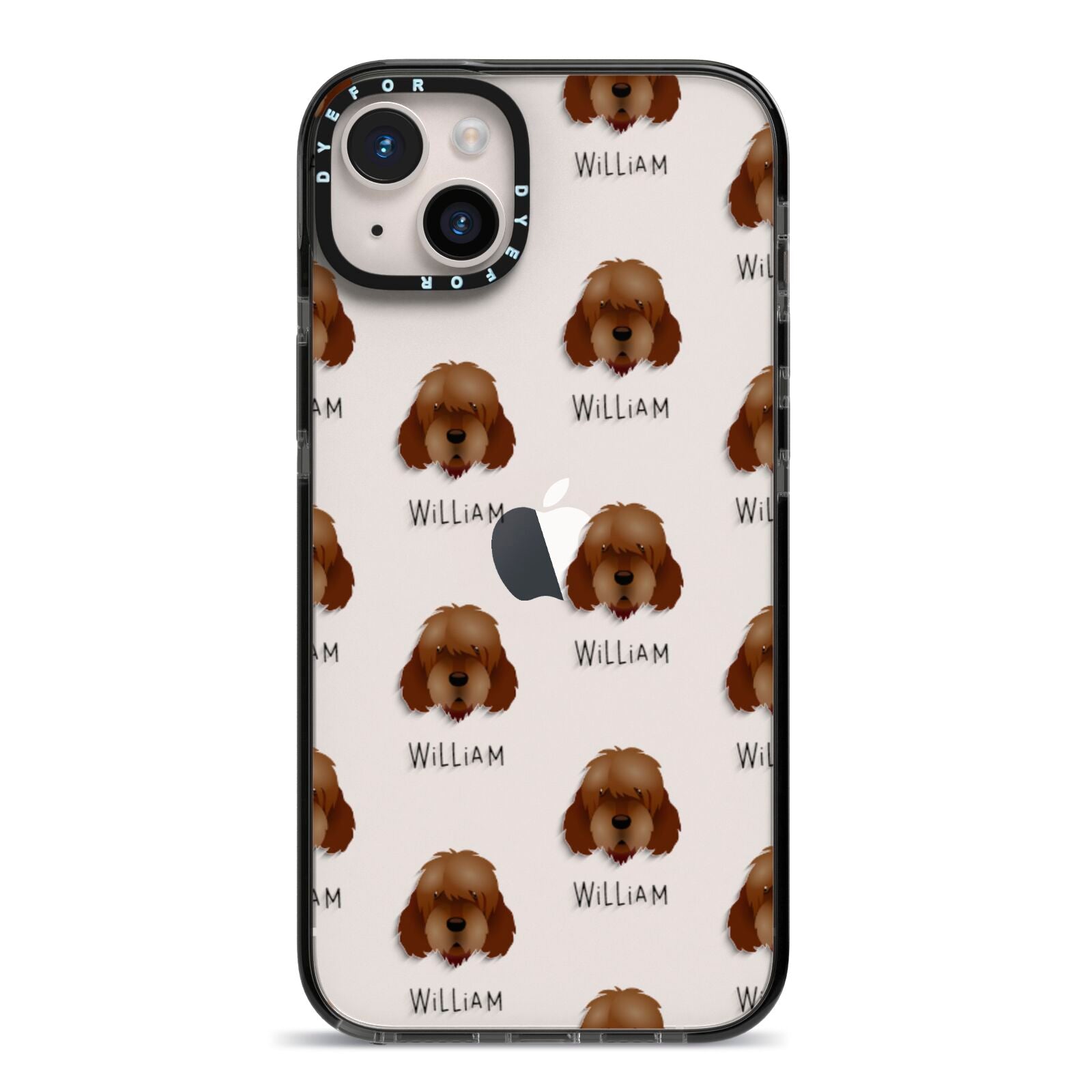 Otterhound Icon with Name iPhone 14 Plus Black Impact Case on Silver phone