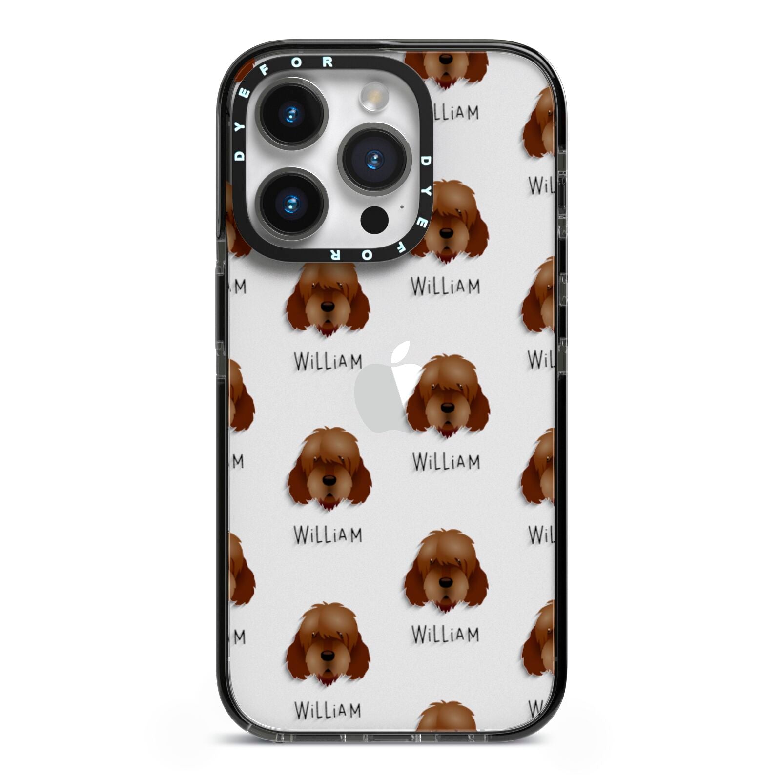 Otterhound Icon with Name iPhone 14 Pro Black Impact Case on Silver phone