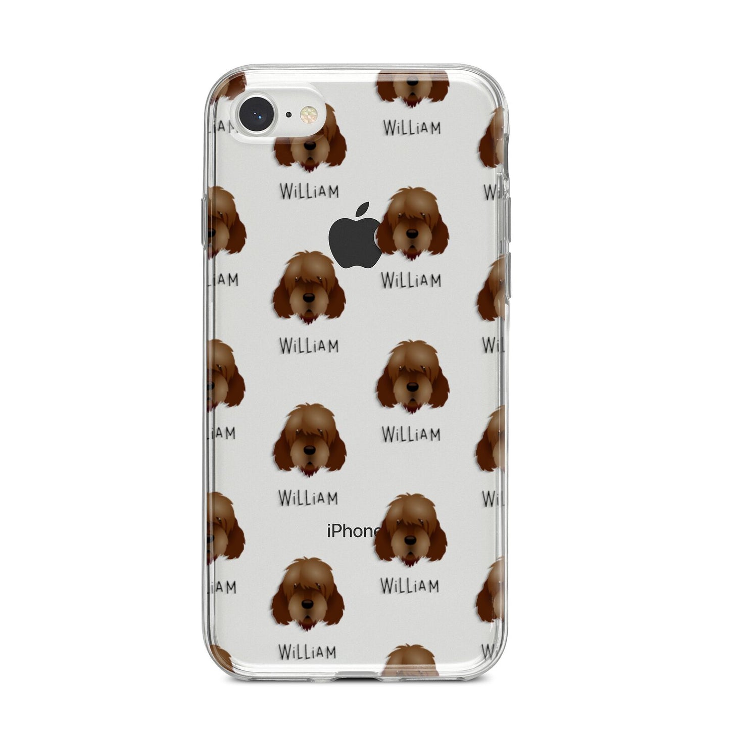 Otterhound Icon with Name iPhone 8 Bumper Case on Silver iPhone