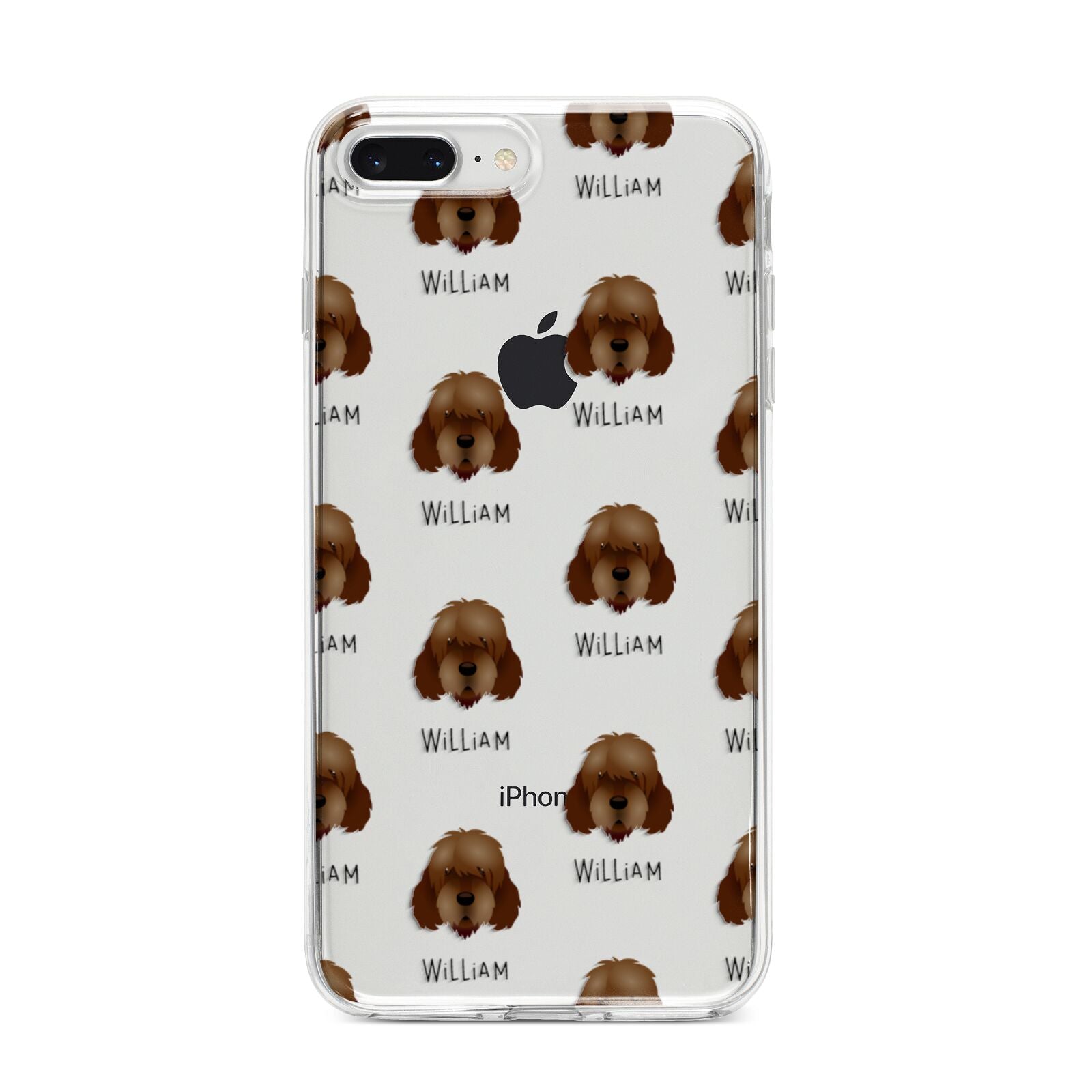 Otterhound Icon with Name iPhone 8 Plus Bumper Case on Silver iPhone