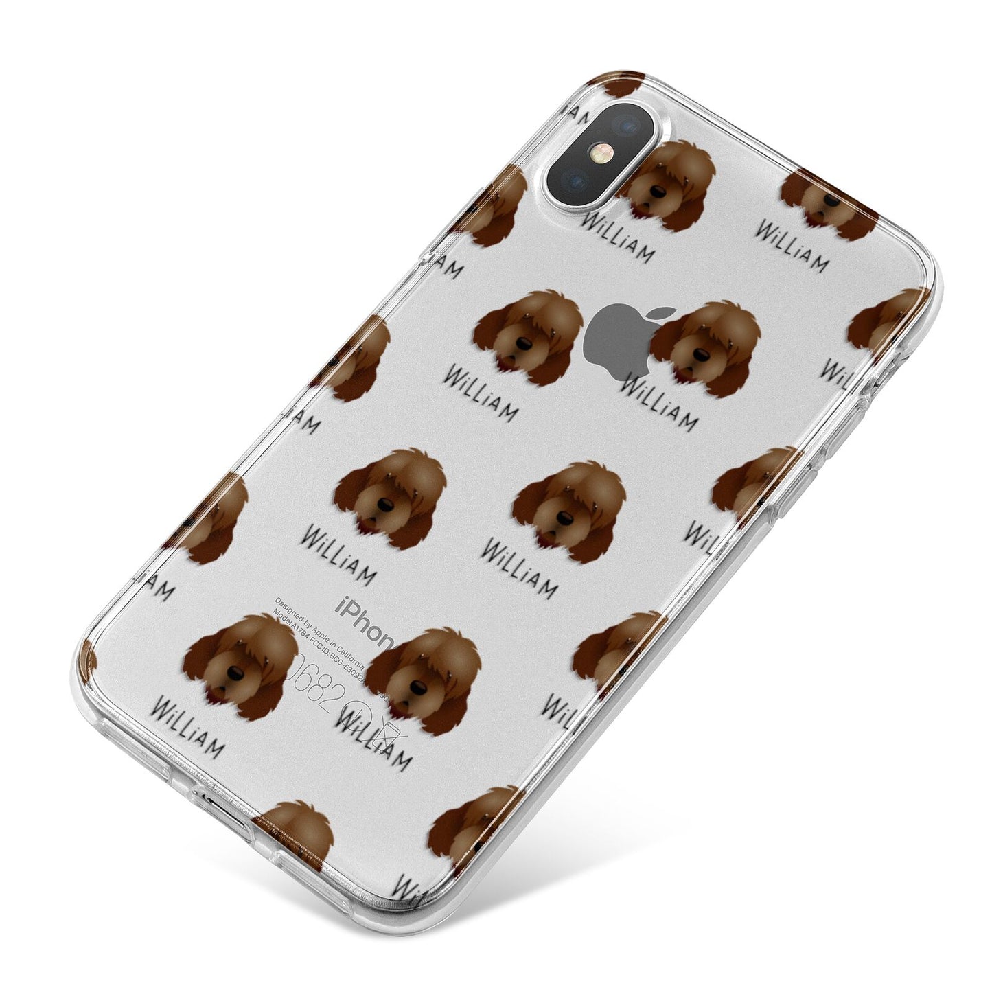 Otterhound Icon with Name iPhone X Bumper Case on Silver iPhone