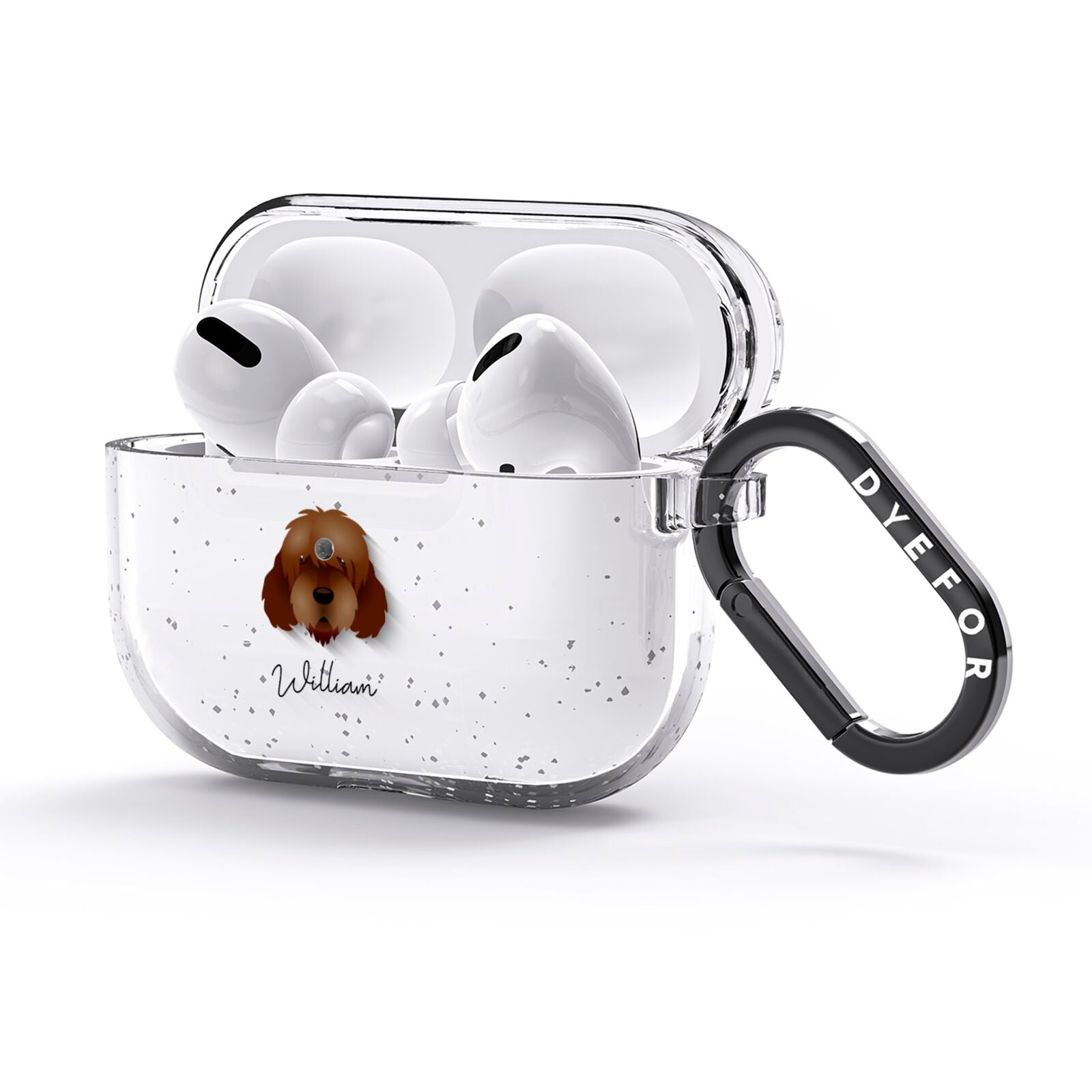 Otterhound Personalised AirPods Glitter Case 3rd Gen Side Image