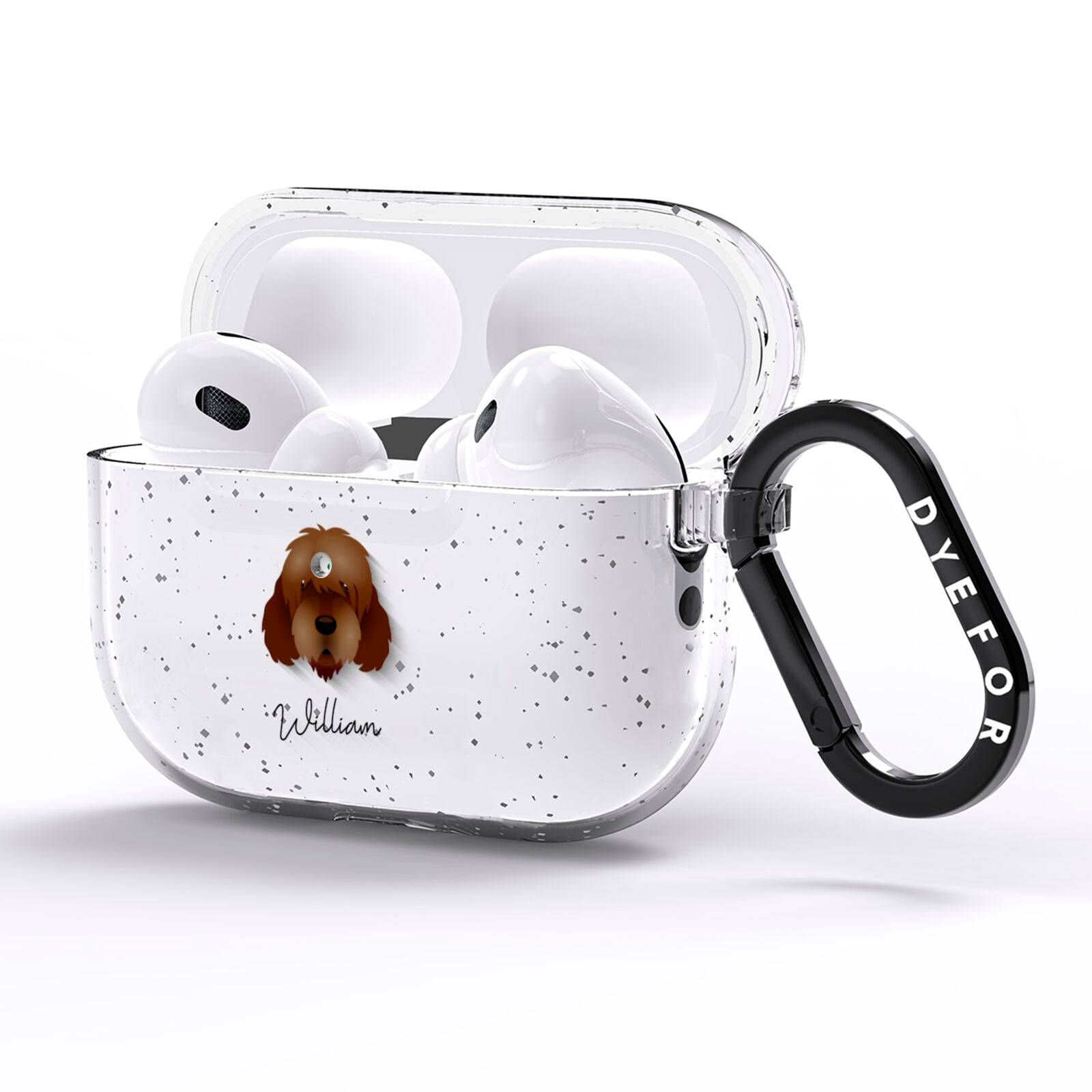 Otterhound Personalised AirPods Pro Glitter Case Side Image