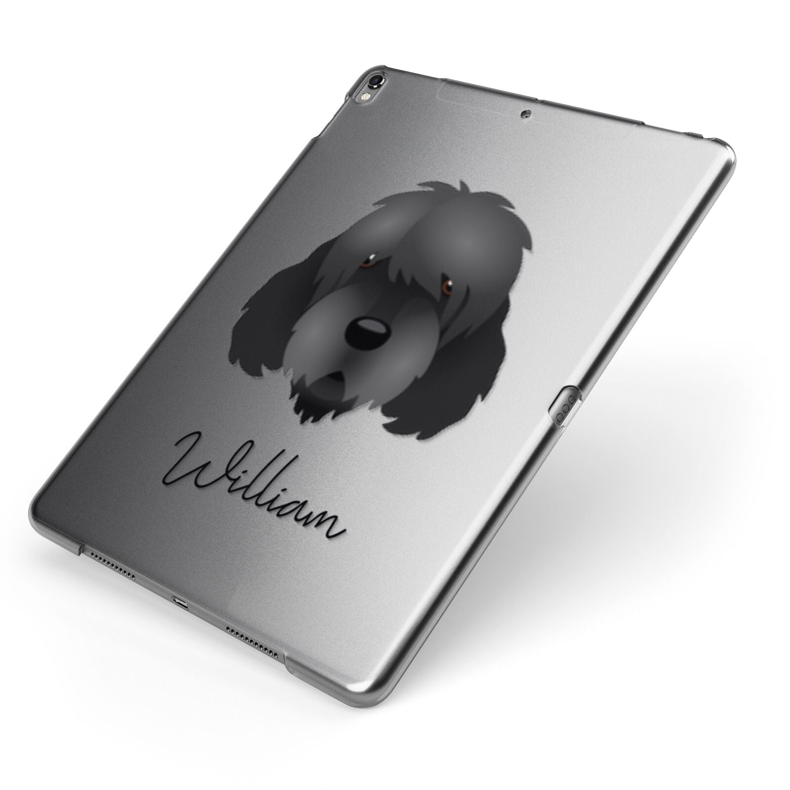 Otterhound Personalised Apple iPad Case on Grey iPad Side View