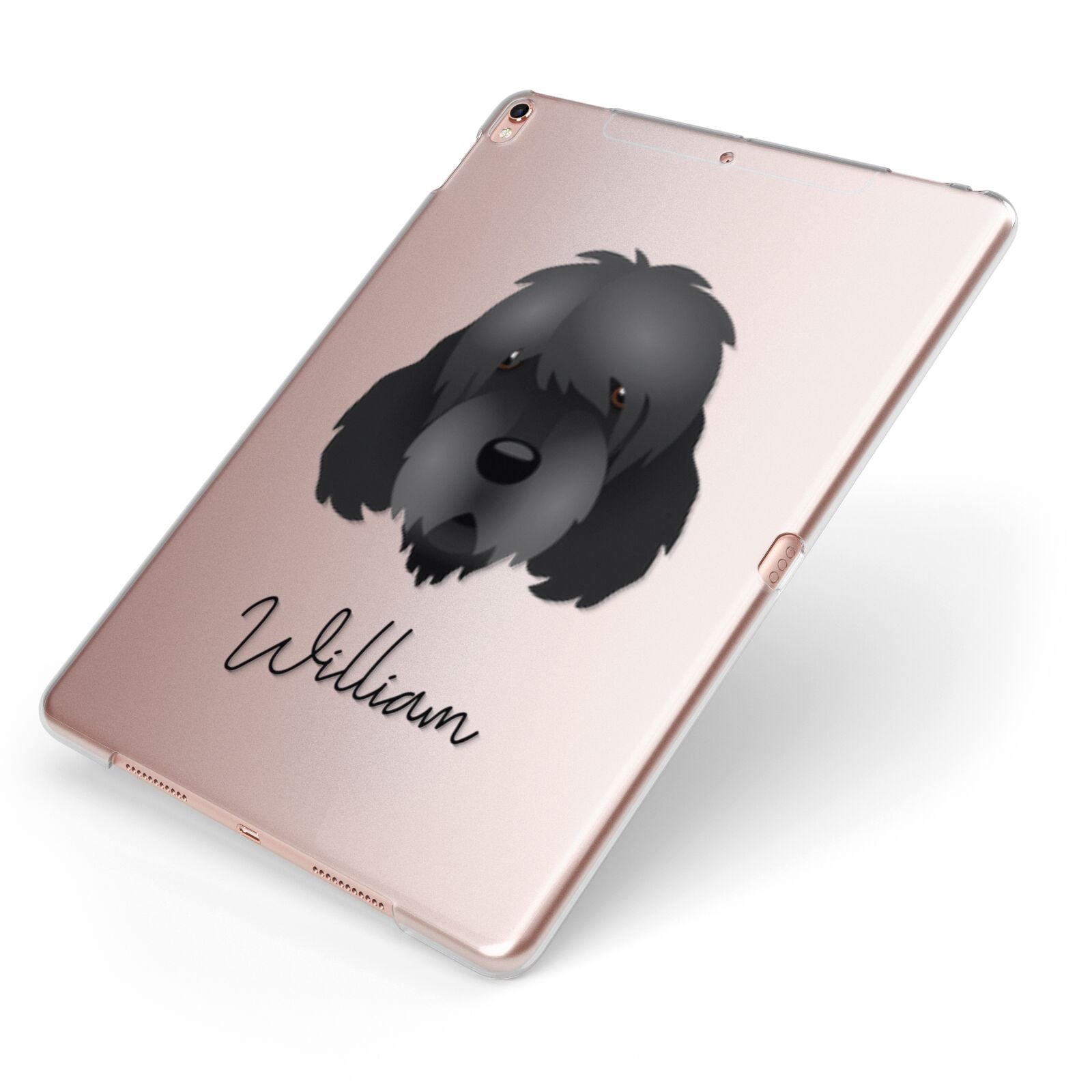 Otterhound Personalised Apple iPad Case on Rose Gold iPad Side View