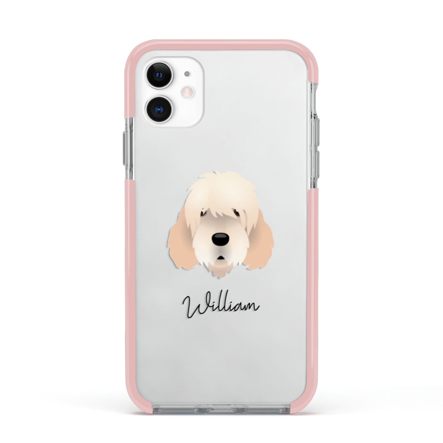 Otterhound Personalised Apple iPhone 11 in White with Pink Impact Case