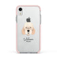 Otterhound Personalised Apple iPhone XR Impact Case Pink Edge on Silver Phone