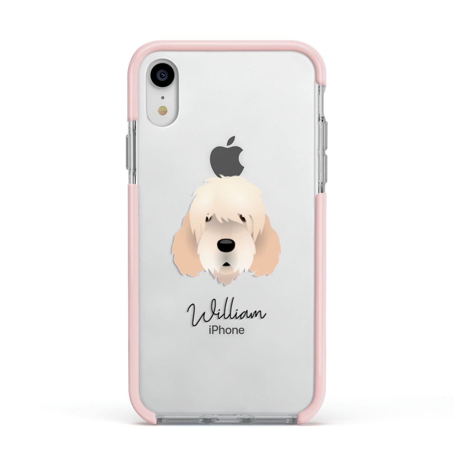 Otterhound Personalised Apple iPhone XR Impact Case Pink Edge on Silver Phone