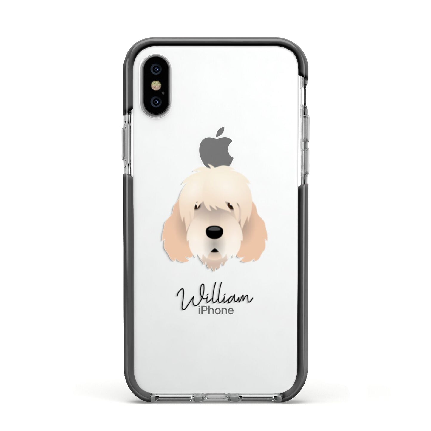 Otterhound Personalised Apple iPhone Xs Impact Case Black Edge on Silver Phone