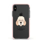 Otterhound Personalised Apple iPhone Xs Impact Case Pink Edge on Black Phone