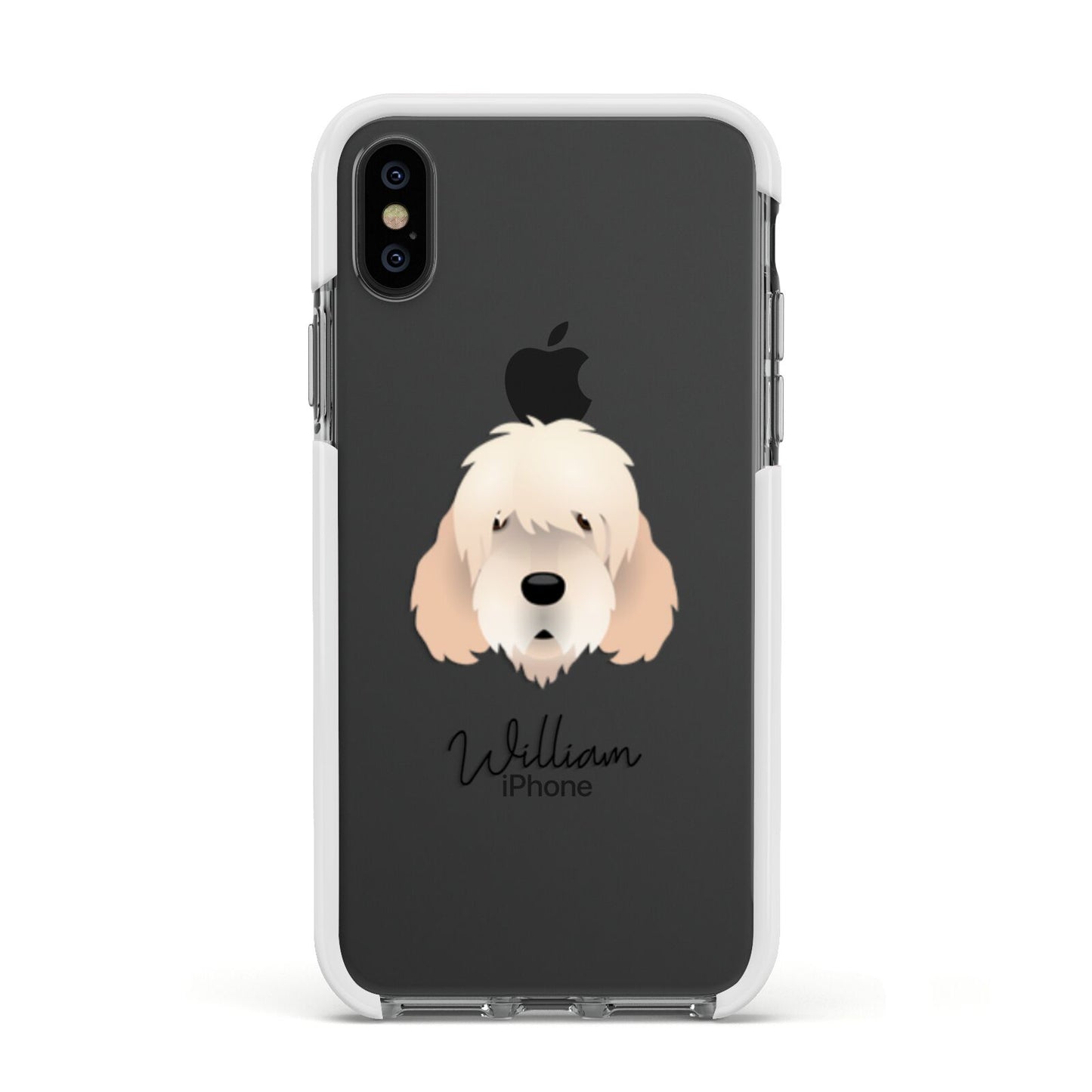 Otterhound Personalised Apple iPhone Xs Impact Case White Edge on Black Phone
