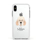 Otterhound Personalised Apple iPhone Xs Impact Case White Edge on Silver Phone