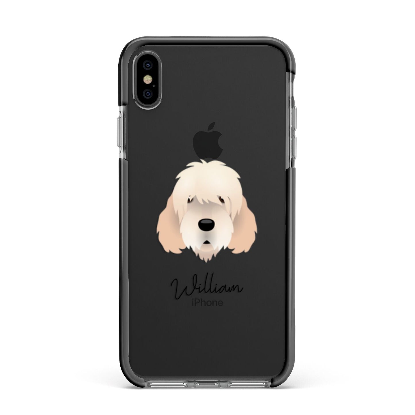 Otterhound Personalised Apple iPhone Xs Max Impact Case Black Edge on Black Phone