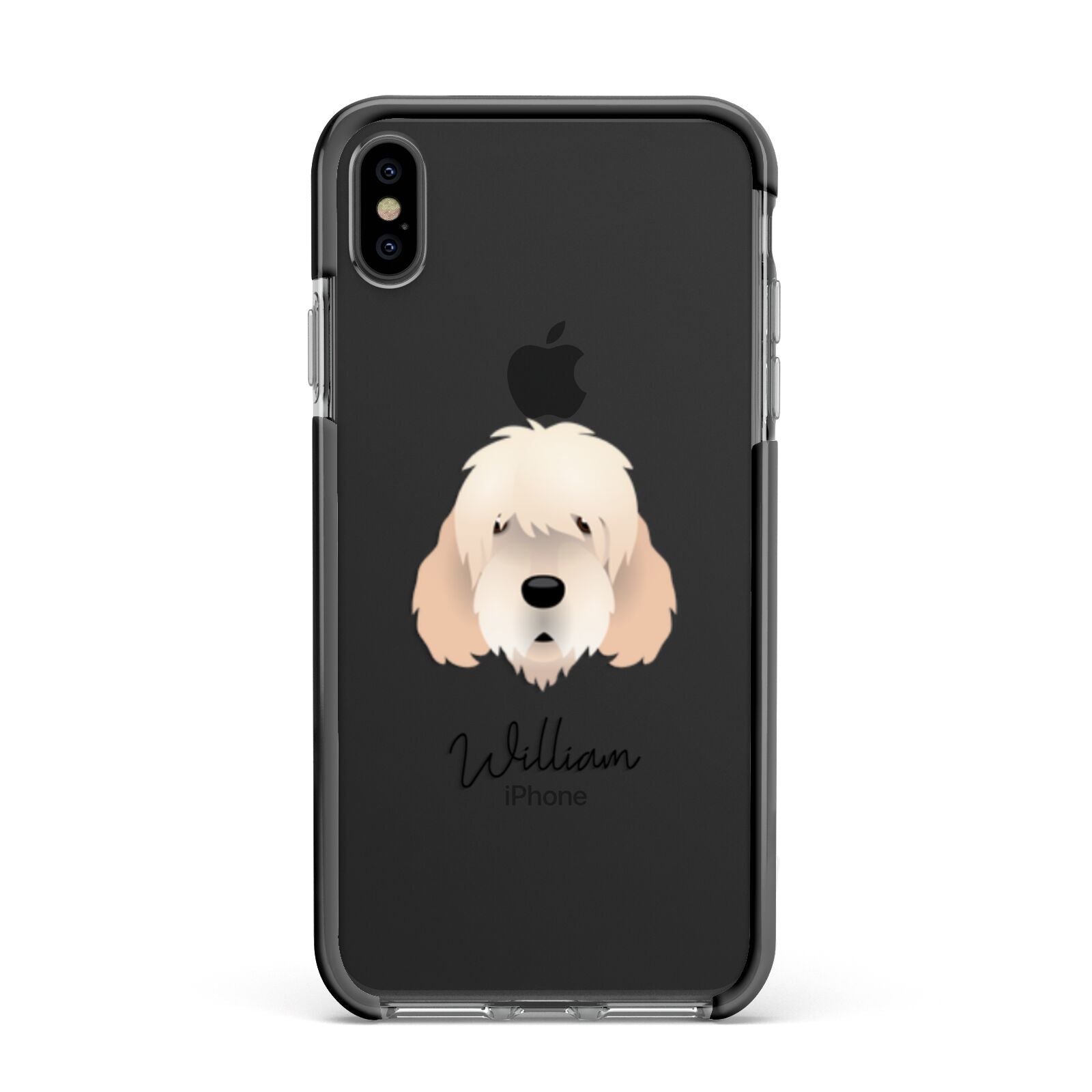 Otterhound Personalised Apple iPhone Xs Max Impact Case Black Edge on Black Phone