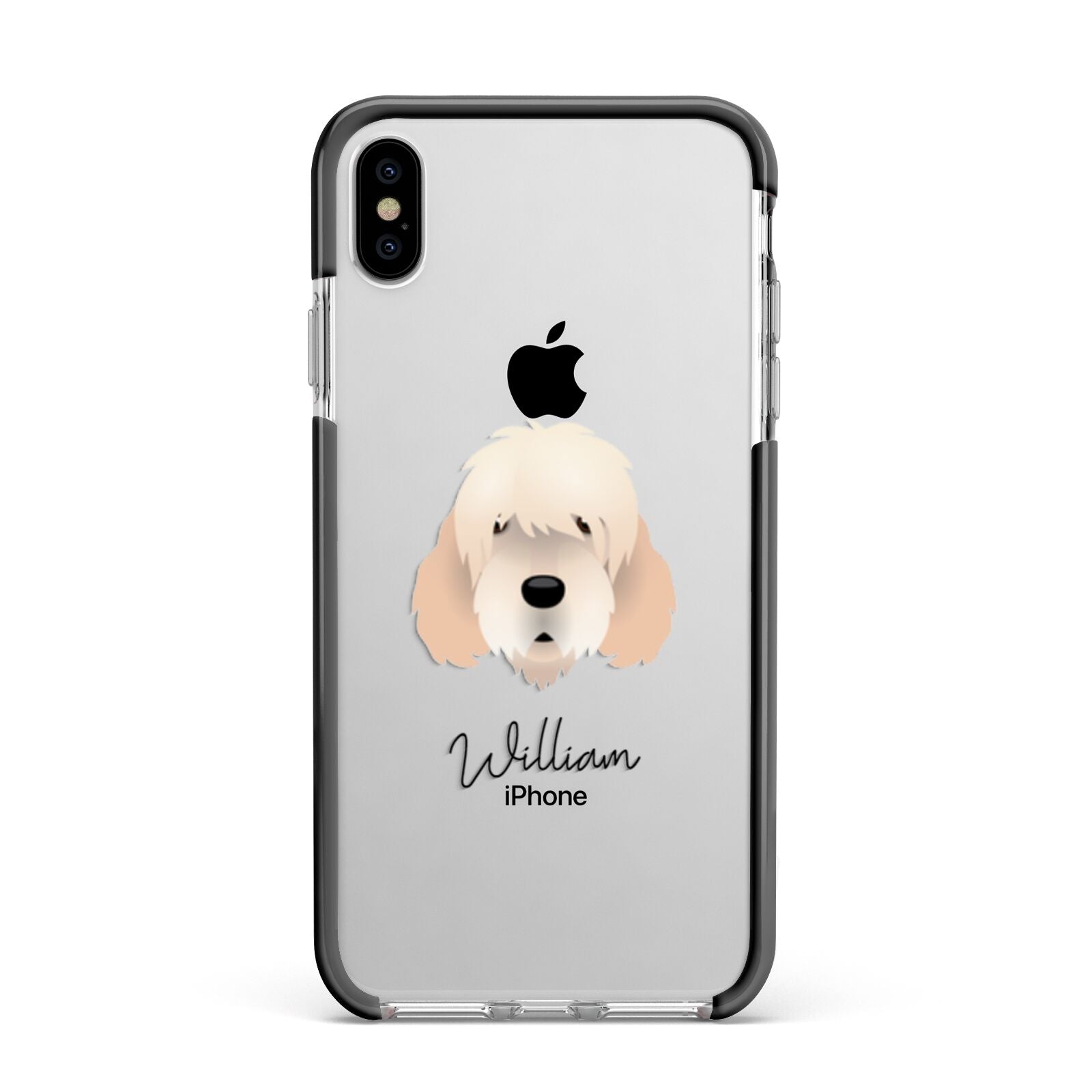 Otterhound Personalised Apple iPhone Xs Max Impact Case Black Edge on Silver Phone