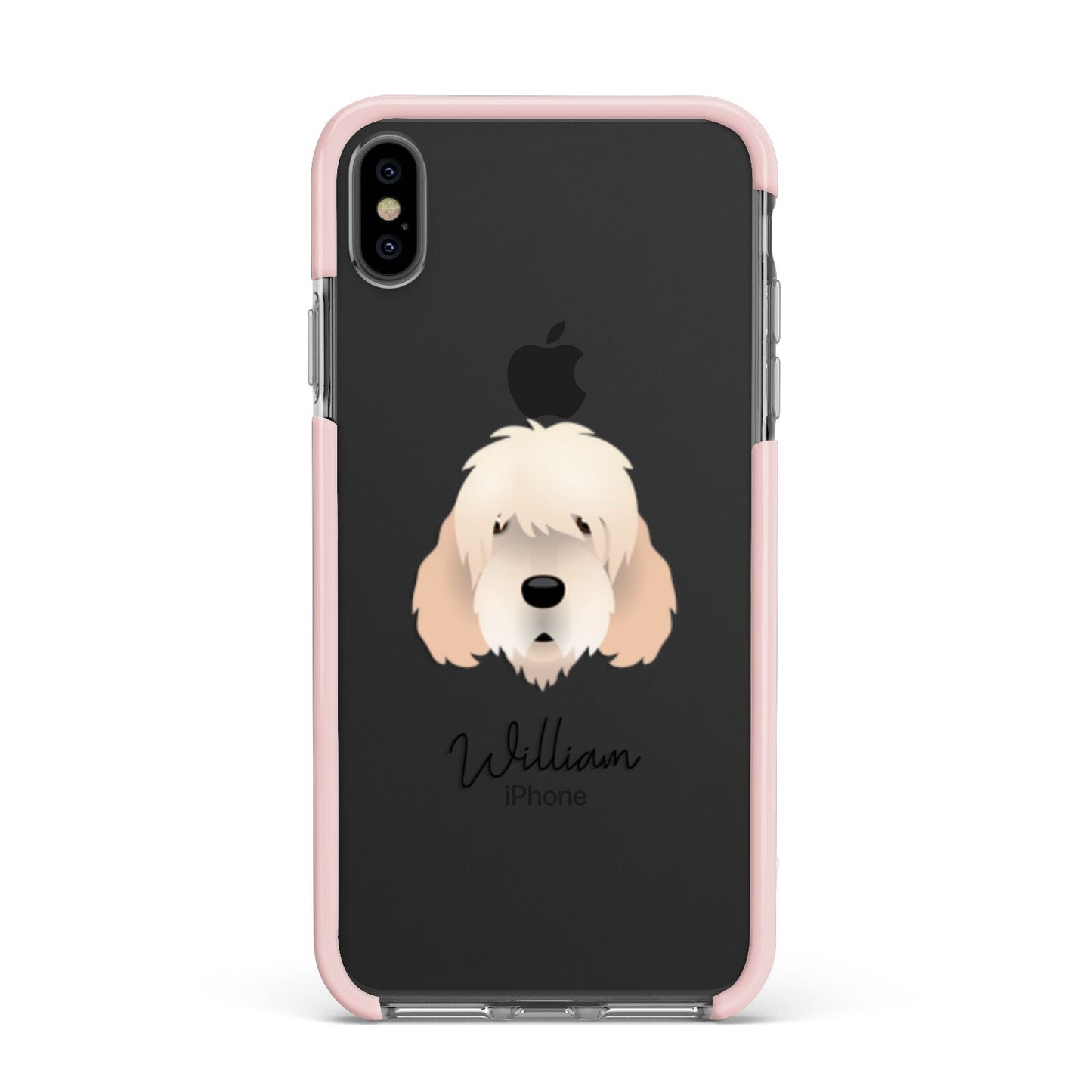 Otterhound Personalised Apple iPhone Xs Max Impact Case Pink Edge on Black Phone