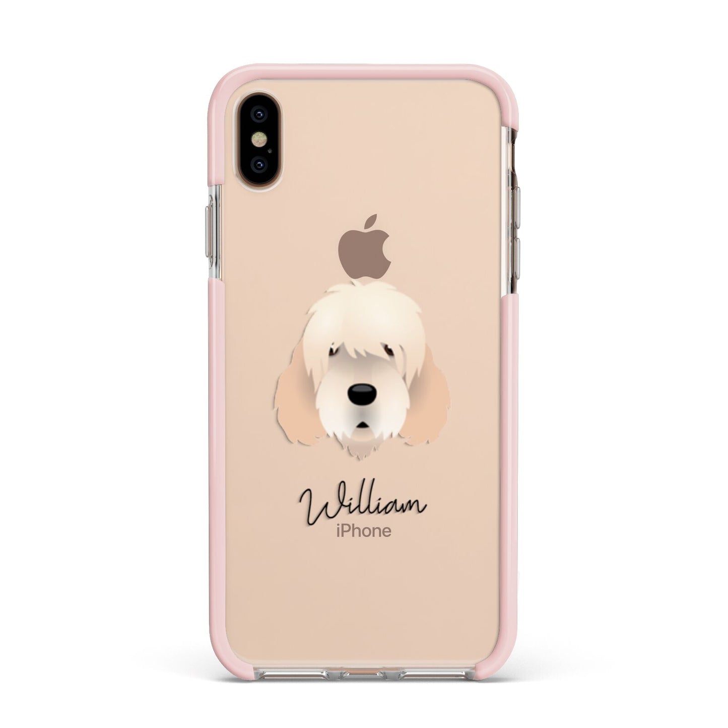 Otterhound Personalised Apple iPhone Xs Max Impact Case Pink Edge on Gold Phone