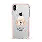 Otterhound Personalised Apple iPhone Xs Max Impact Case Pink Edge on Silver Phone
