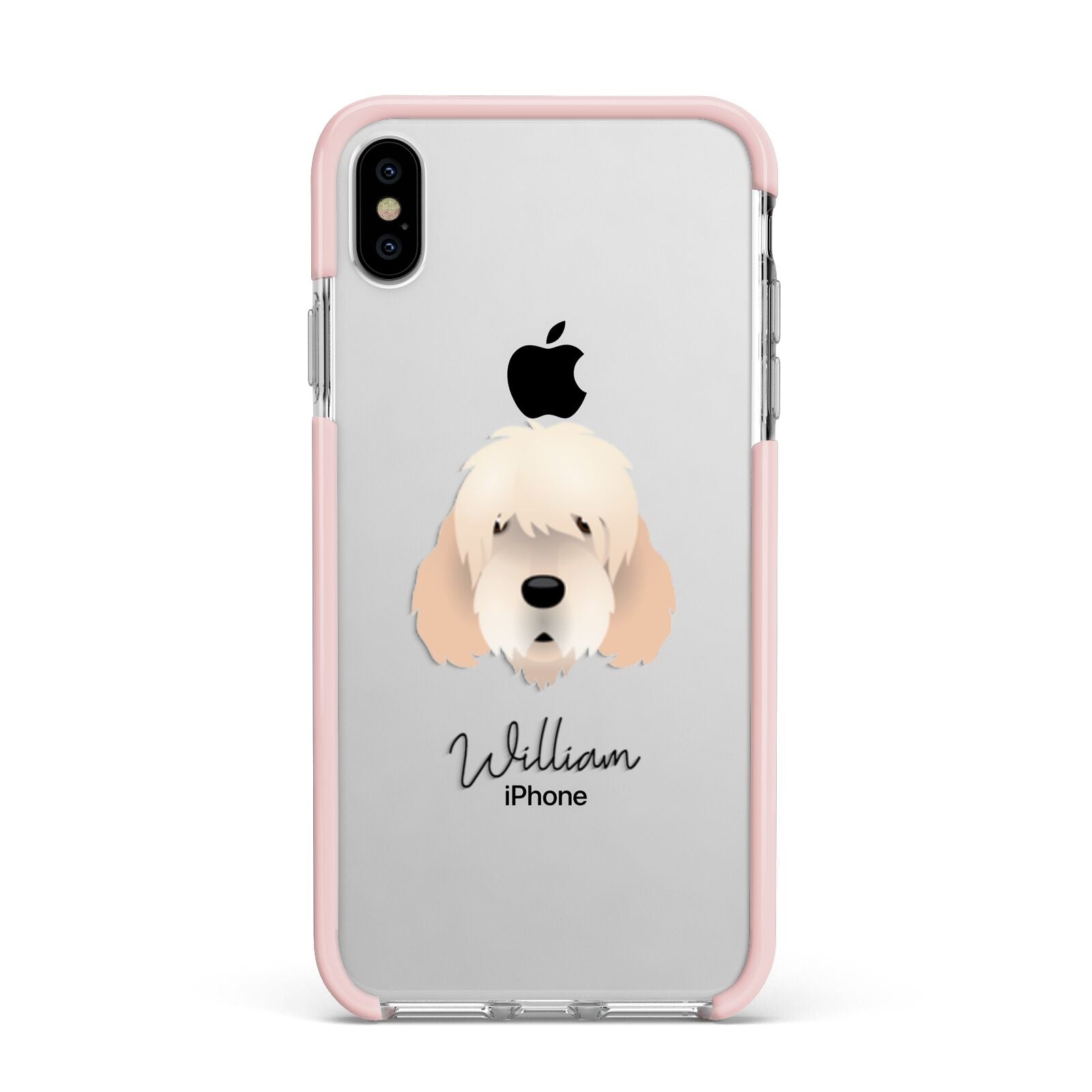 Otterhound Personalised Apple iPhone Xs Max Impact Case Pink Edge on Silver Phone