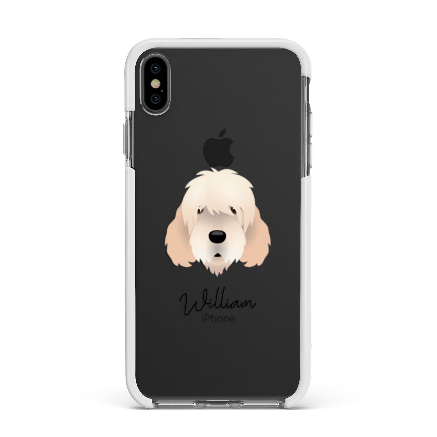 Otterhound Personalised Apple iPhone Xs Max Impact Case White Edge on Black Phone