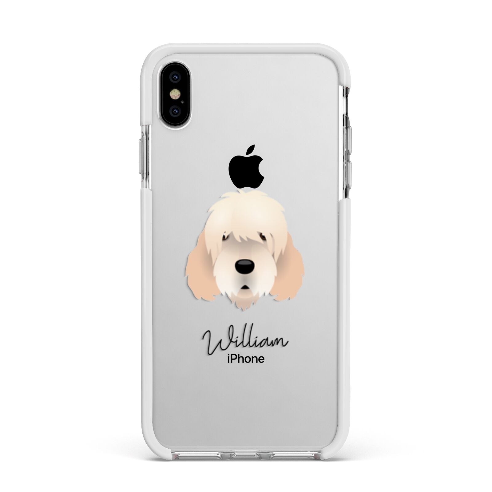 Otterhound Personalised Apple iPhone Xs Max Impact Case White Edge on Silver Phone