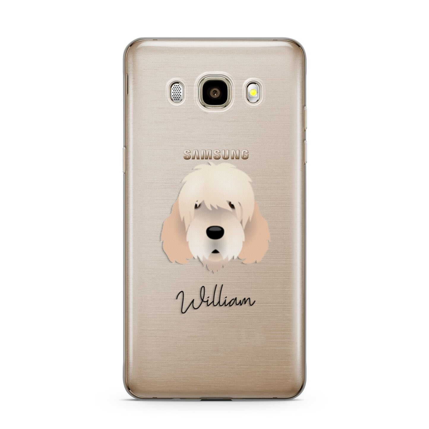 Otterhound Personalised Samsung Galaxy J7 2016 Case on gold phone