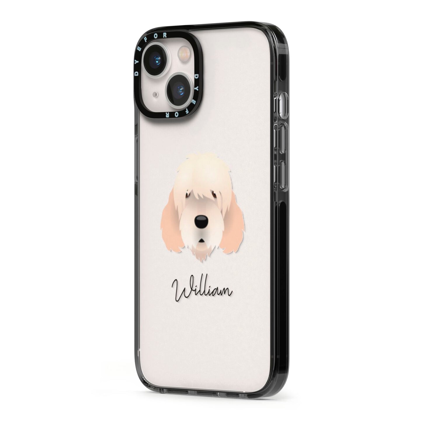 Otterhound Personalised iPhone 13 Black Impact Case Side Angle on Silver phone