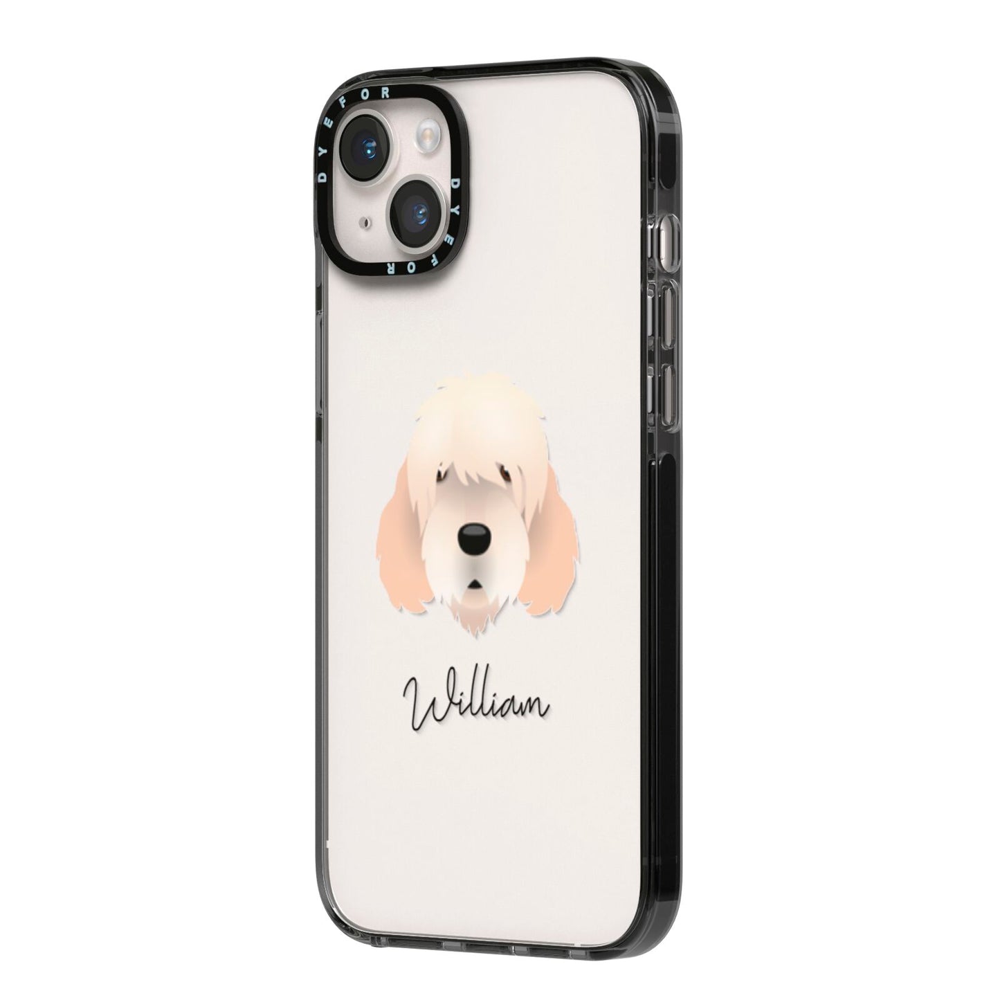 Otterhound Personalised iPhone 14 Plus Black Impact Case Side Angle on Silver phone