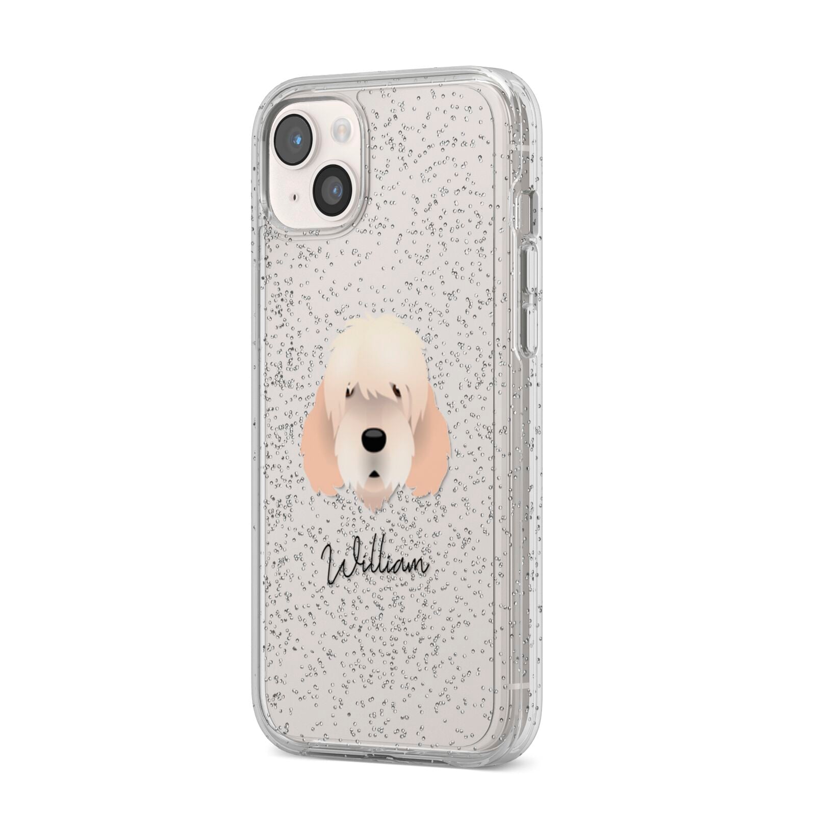 Otterhound Personalised iPhone 14 Plus Glitter Tough Case Starlight Angled Image
