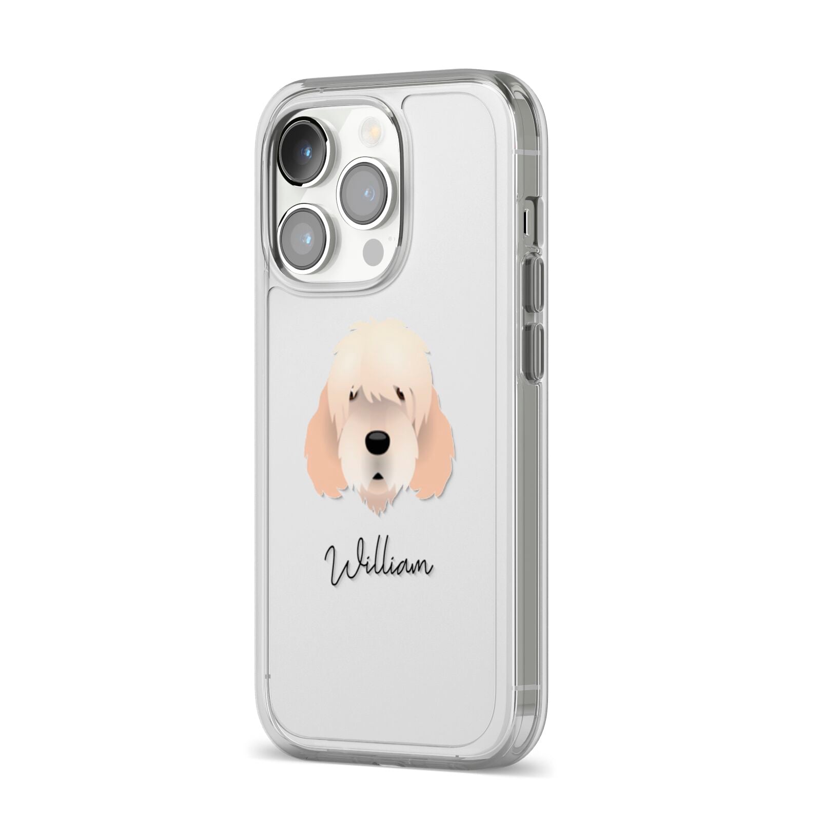Otterhound Personalised iPhone 14 Pro Clear Tough Case Silver Angled Image