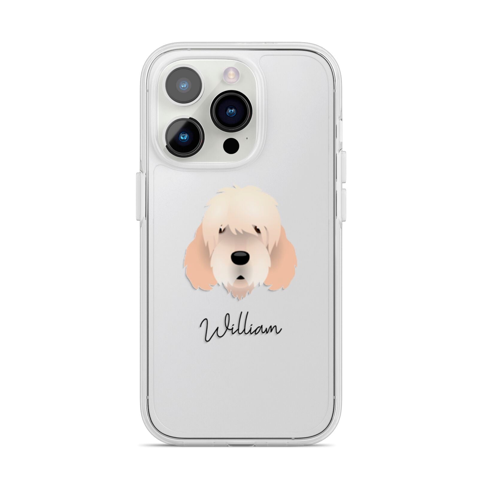 Otterhound Personalised iPhone 14 Pro Clear Tough Case Silver