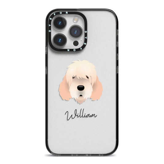Otterhound Personalised iPhone 14 Pro Max Black Impact Case on Silver phone