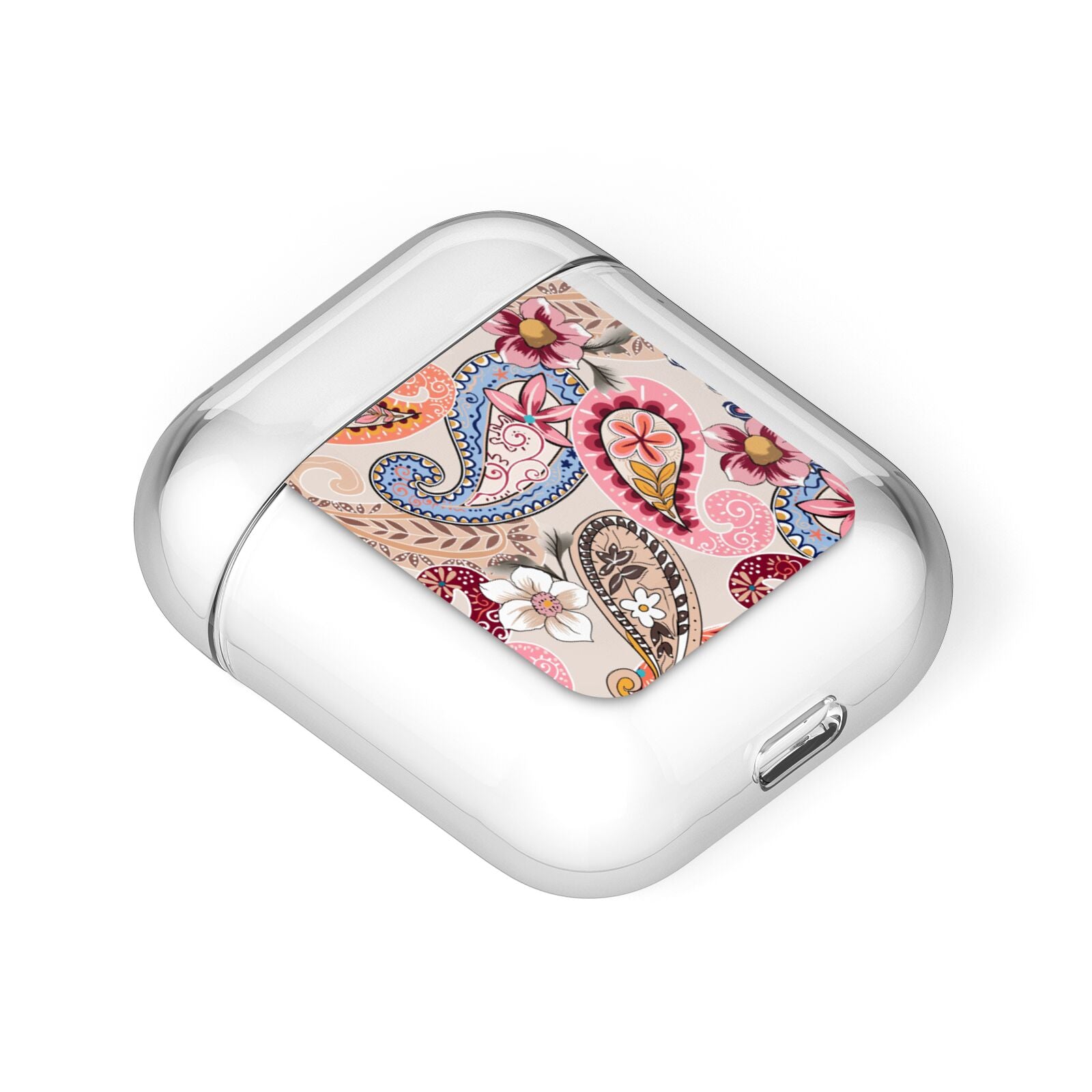 Paisley Cashmere Flowers AirPods Case Laid Flat