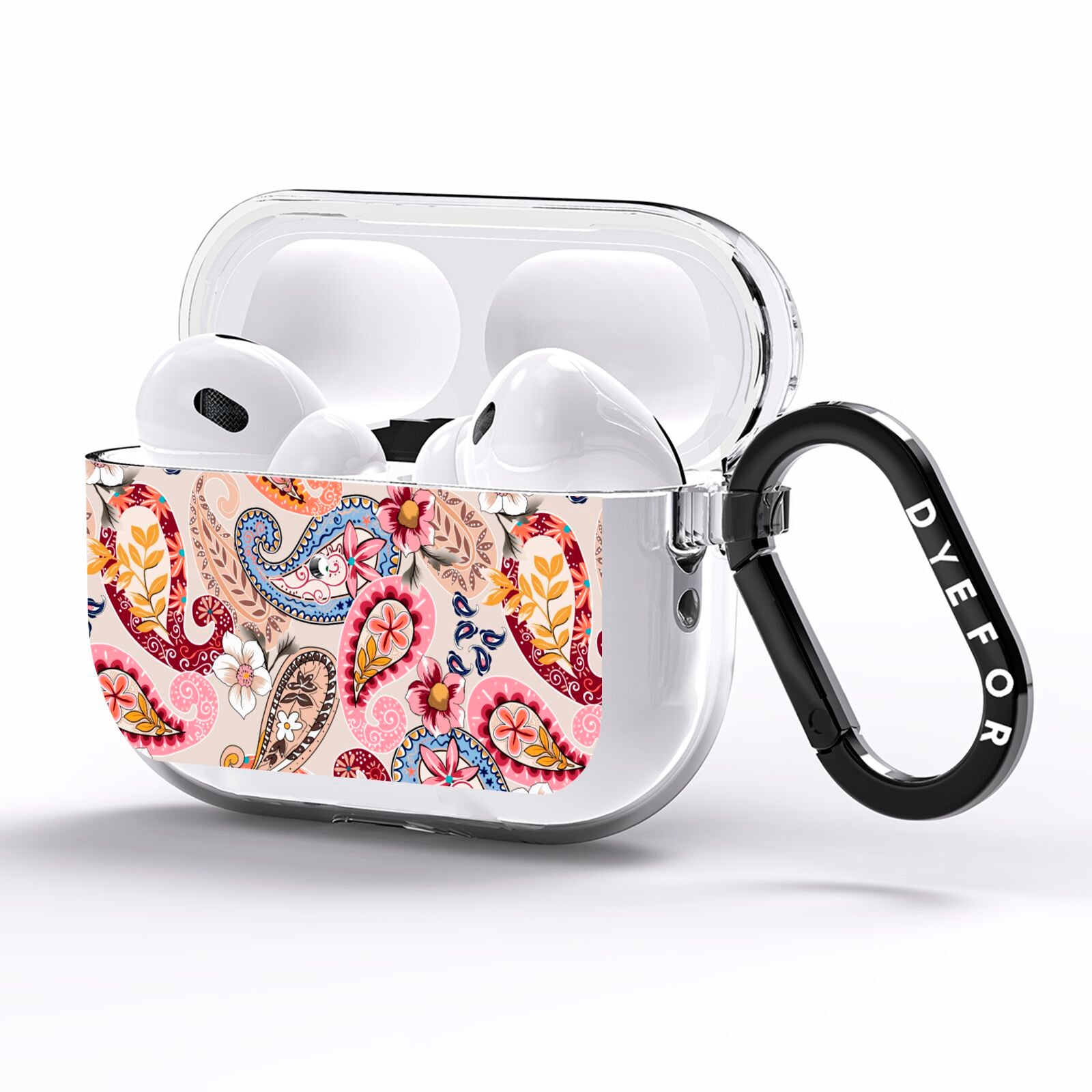 Paisley Cashmere Flowers AirPods Pro Clear Case Side Image
