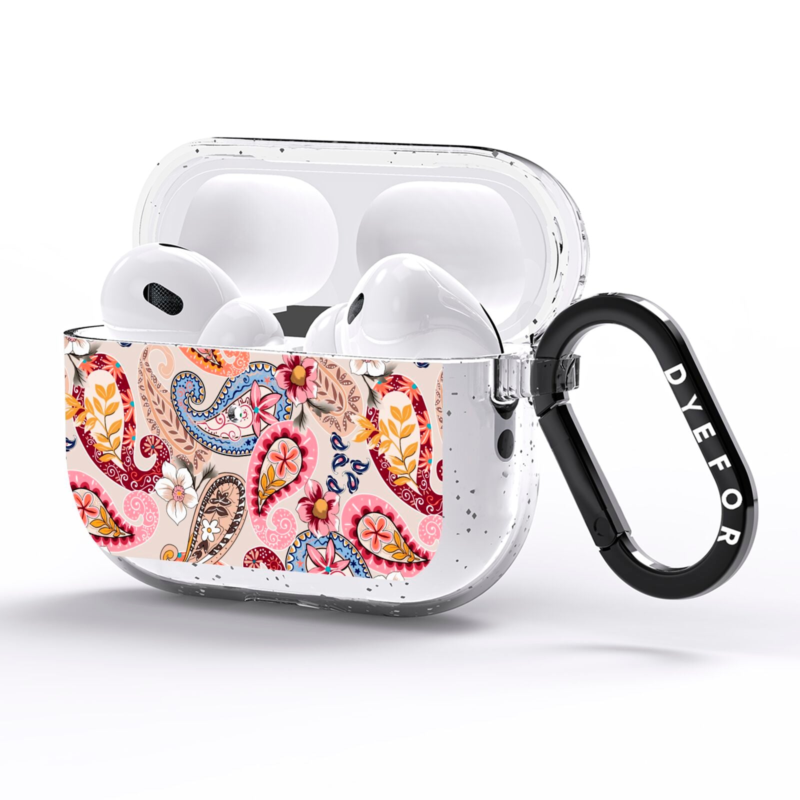 Paisley Cashmere Flowers AirPods Pro Glitter Case Side Image