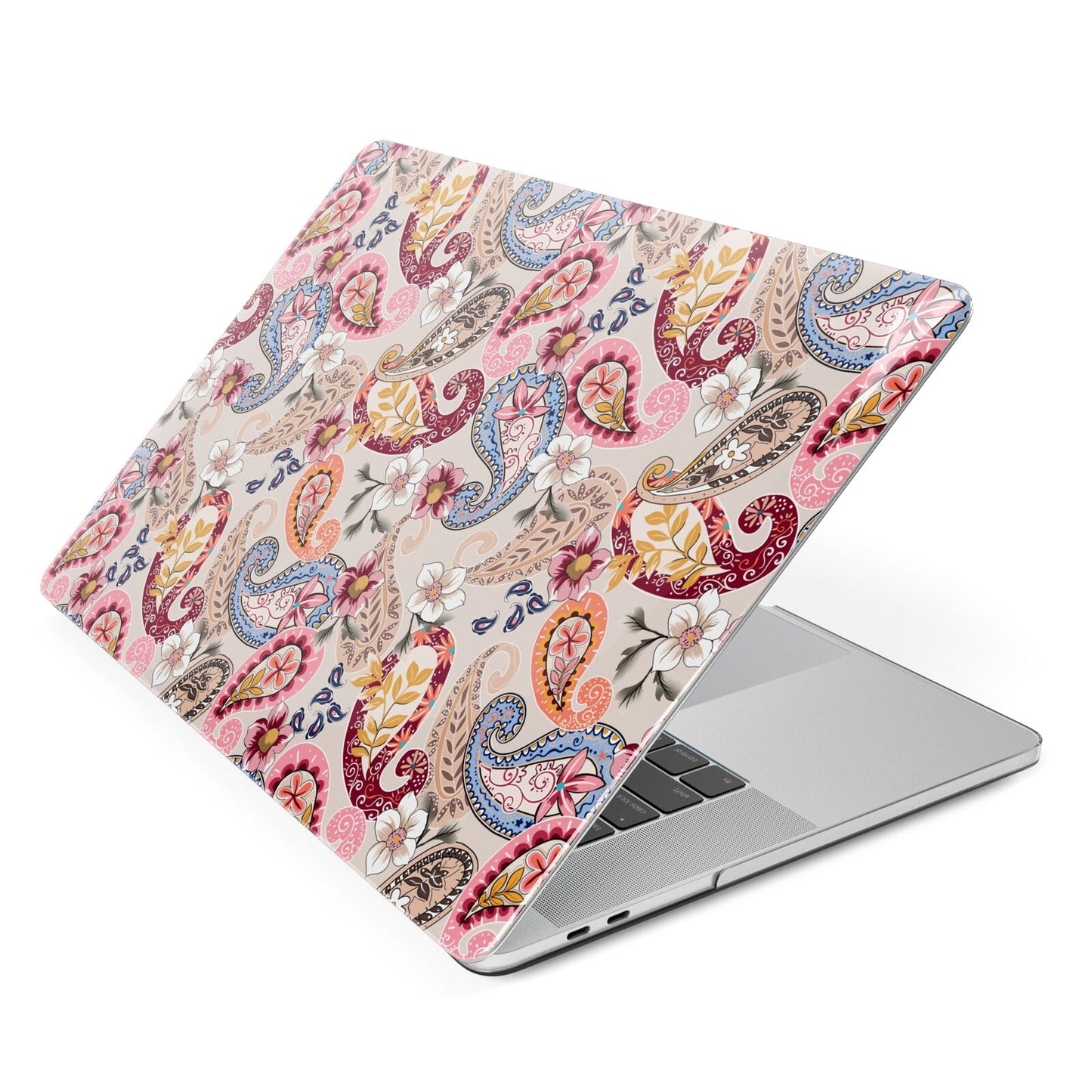 Paisley Cashmere Flowers Apple MacBook Case Side View