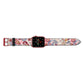 Paisley Cashmere Flowers Apple Watch Strap Landscape Image Red Hardware
