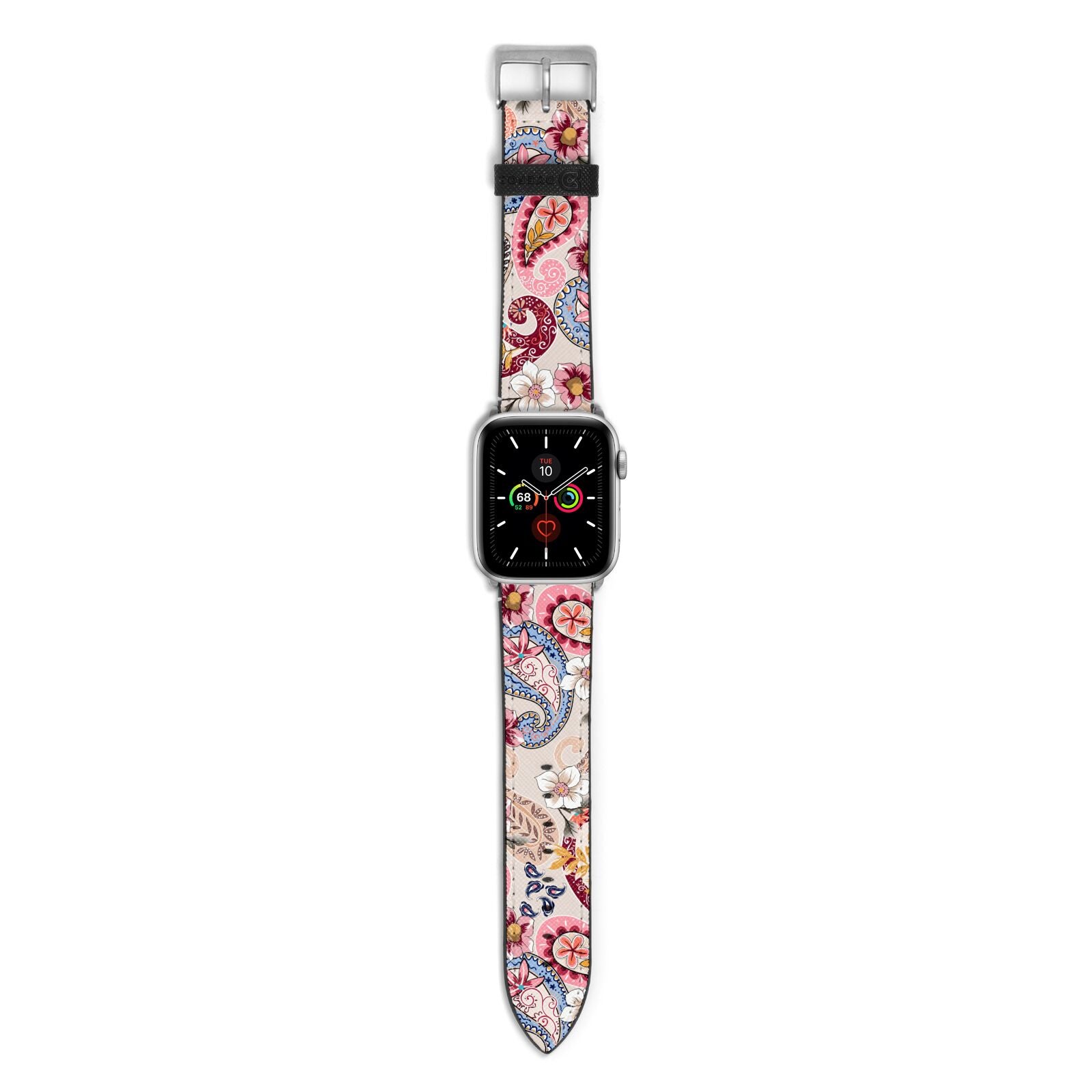 Paisley Cashmere Flowers Apple Watch Strap with Silver Hardware