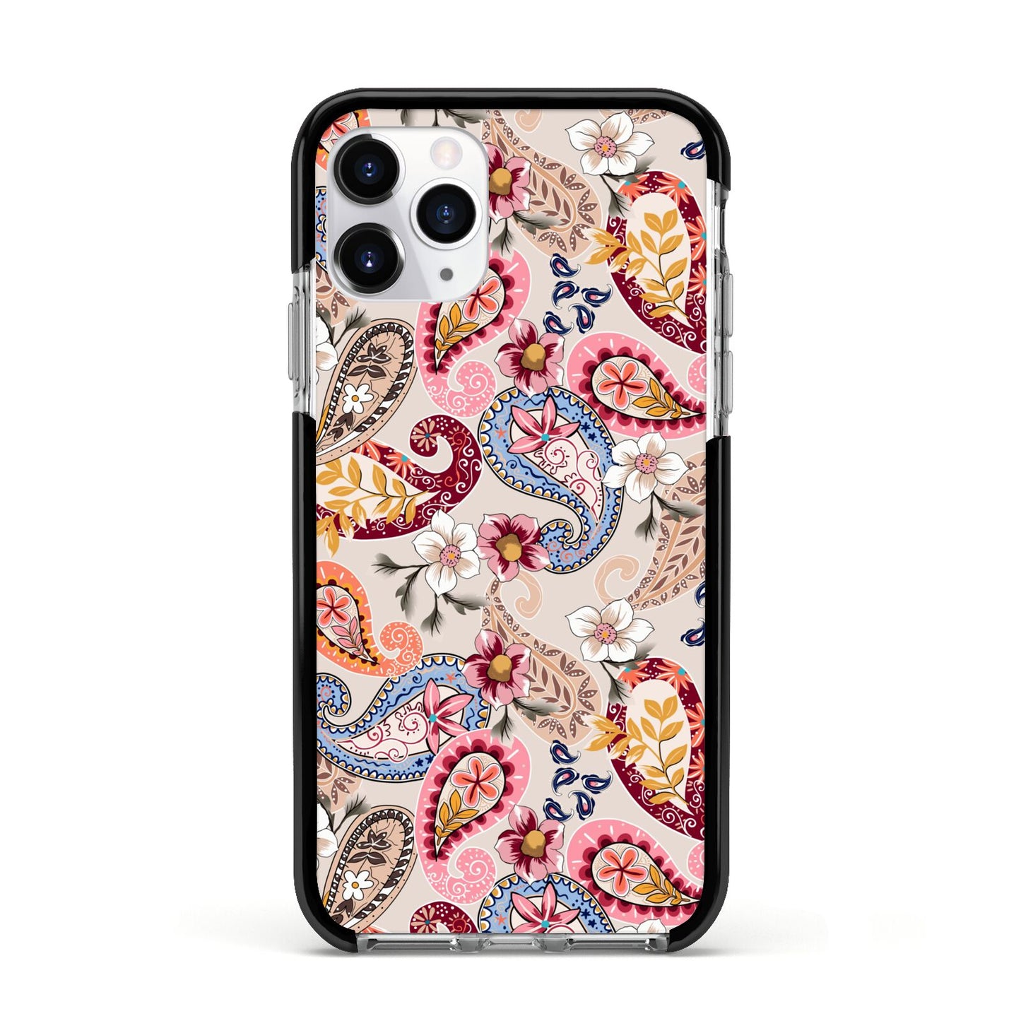 Paisley Cashmere Flowers Apple iPhone 11 Pro in Silver with Black Impact Case