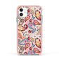 Paisley Cashmere Flowers Apple iPhone 11 in White with Pink Impact Case